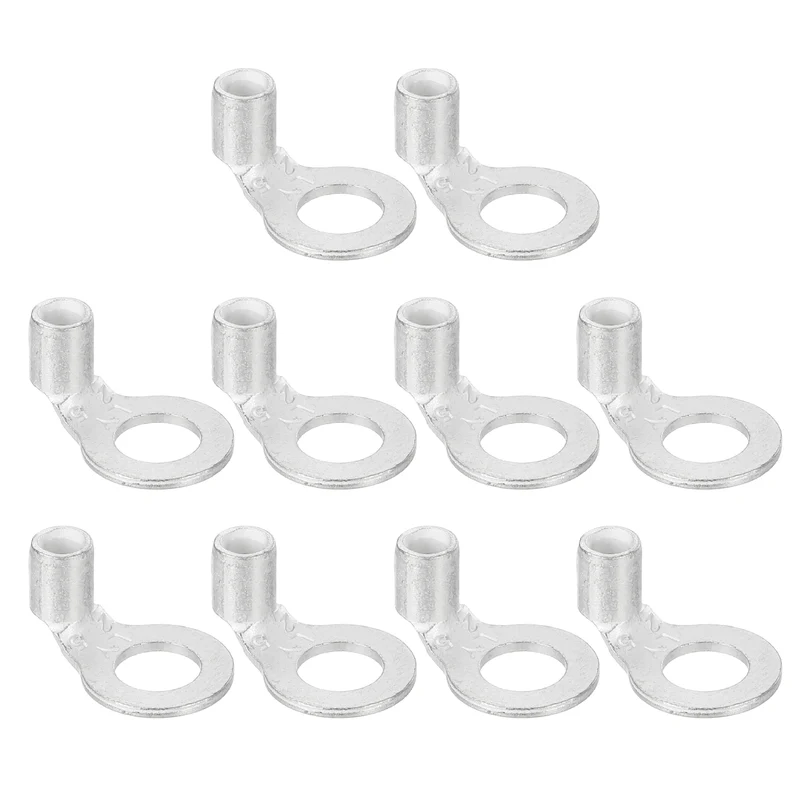 90 Degree Bent 0.09" Inner Dia. 3/16" Copper Wire Lugs(Silver,10Pcs)