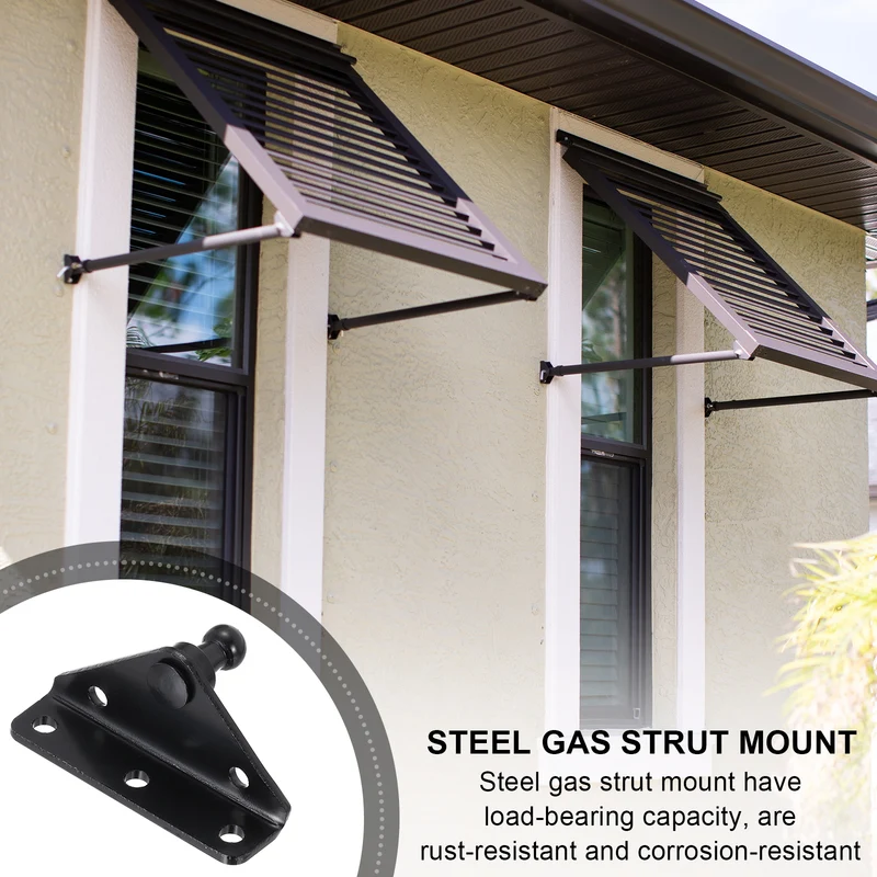 5.08mm Ball Stud Mounting Bracket,Steel Gas Strut Mount,2Pcs Black
