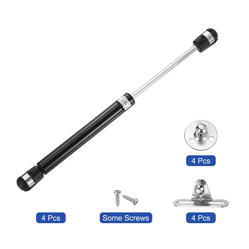 10 Inch 50N/10lb Gas Shock Strut Lift Support, (Black, Set of 4)