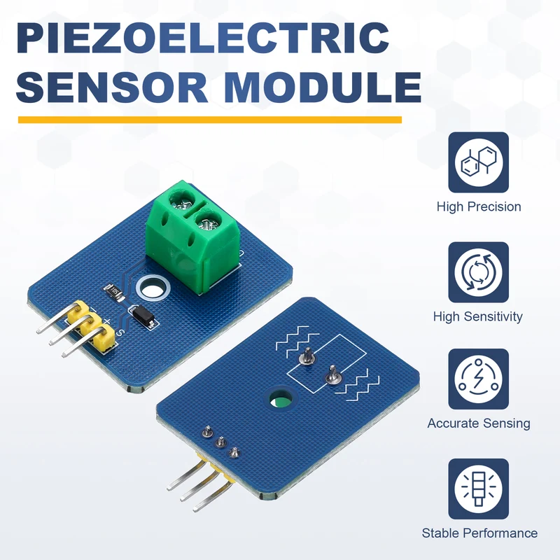 5Pcs Piezoelectric Sensor Module with Jump Wire, 3.3V/5V