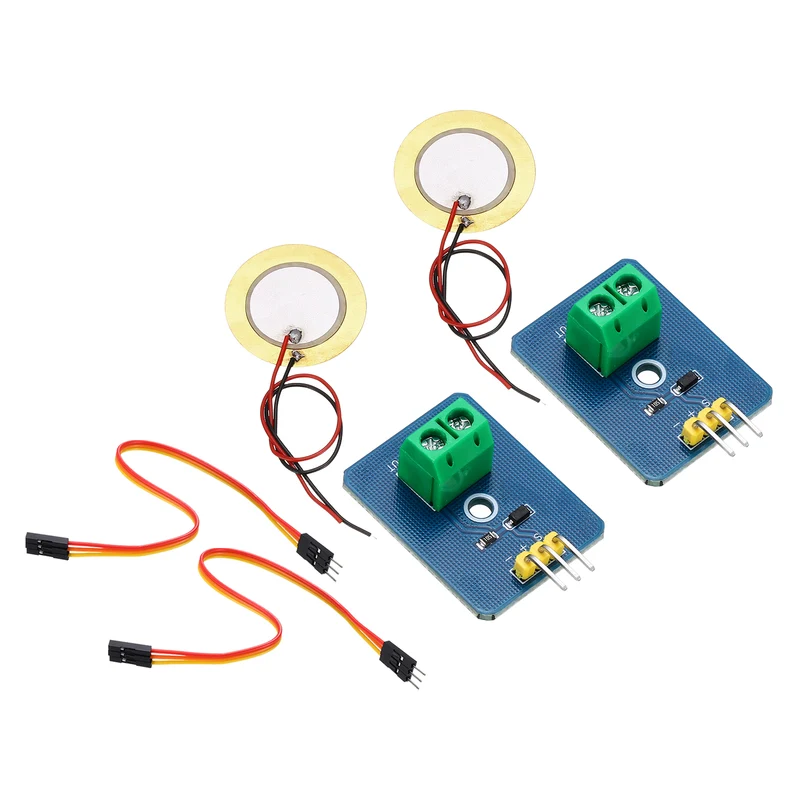 2Pcs Piezoelectric Sensor Module with Jump Wire, 3.3V/5V