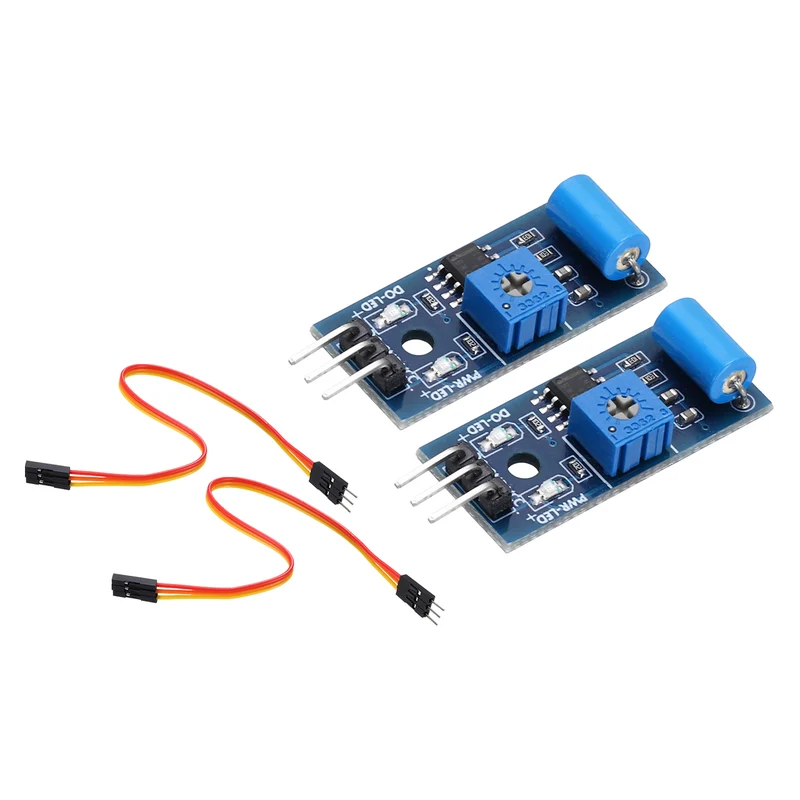 2Pcs SW-420 Motion Sensor Module with Jump Wire, 3.3-5V Vibration Switch