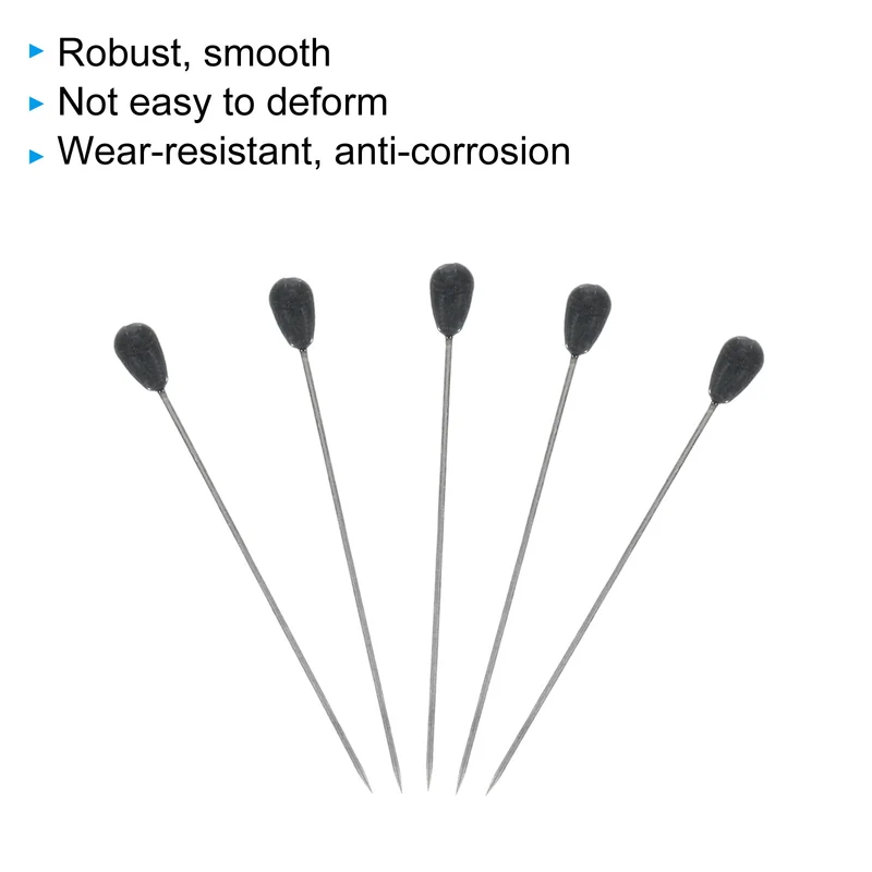 Teardrop Pearl Head Pins, 200 Pcs Corsage Pins 1.8" Sewing Straight Pin for Fabric, Decorative, Jewelry DIY, Sewing, Black