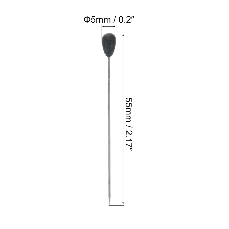 Teardrop Pearl Head Pins, 100 Pcs Corsage Pins 1.8" Sewing Straight Pin for Fabric, Decorative, Jewelry DIY, Sewing, Black