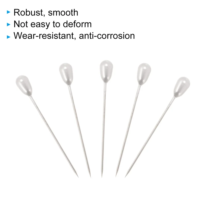 Teardrop Pearl Head Pins, 100 Pcs Corsage Pins 1.1" Sewing Straight Pin for Fabric, Decorative, Jewelry DIY, Sewing, White