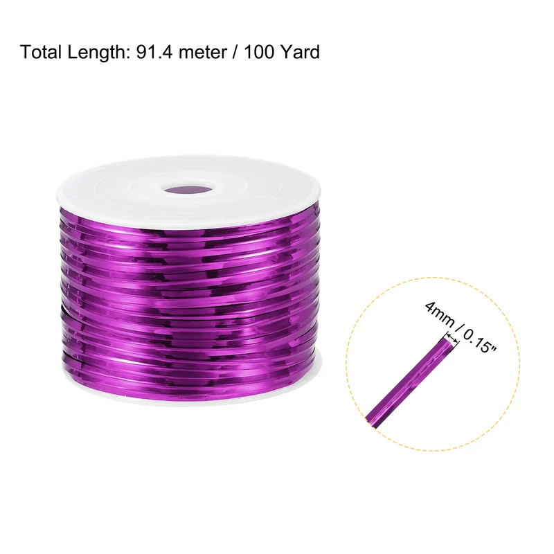 100 Yards Metallic Twist Ties for Bread Cake Candy Wedding Supplies, Purple