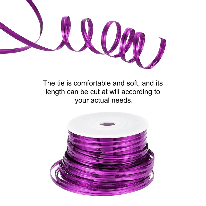 100 Yards Metallic Twist Ties for Bread Cake Candy Wedding Supplies, Purple