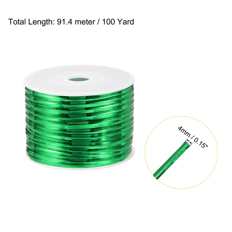 100 Yards Metallic Twist Ties for Bread Cake Candy Wedding Supplies, Green