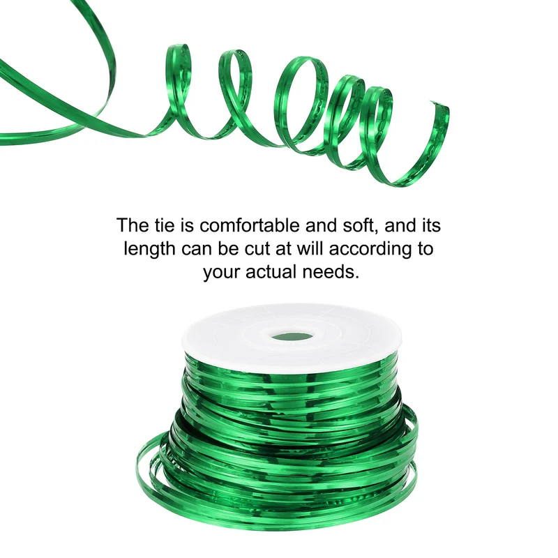 100 Yards Metallic Twist Ties for Bread Cake Candy Wedding Supplies, Green