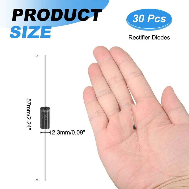 30 Pcs 1N4006 Rectifier Diode, 1A 800V DO-41 Electronic Silicon Diodes