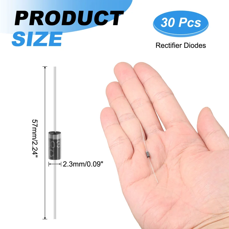 30 Pcs 1N4003 Rectifier Diode, 1A 200V DO-41 Electronic Silicon Diodes