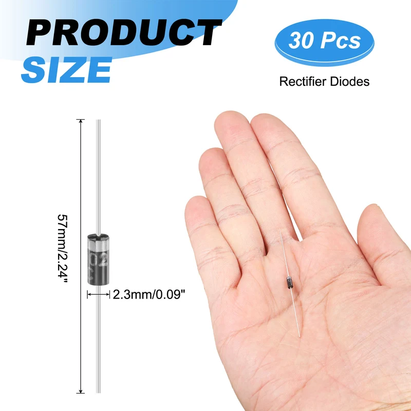 30 Pcs 1N4002 Rectifier Diode, 1A 100V DO-41 Electronic Silicon Diodes
