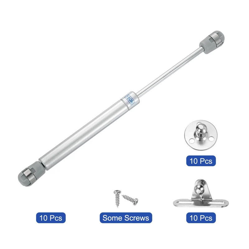 10 Inch 150N/33lb Gas Shock Strut Lift Support, (Silver, Set of 10)