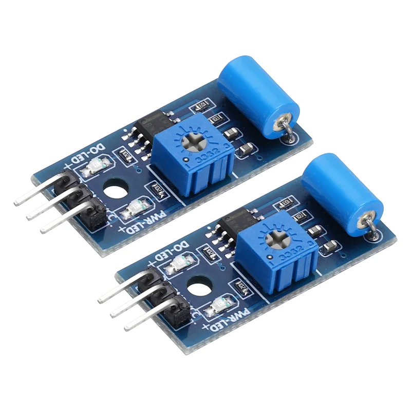 2Pcs SW-420 Motion Sensor Module, 3.3-5V Vibration Switch Alarm Sensor, Blue
