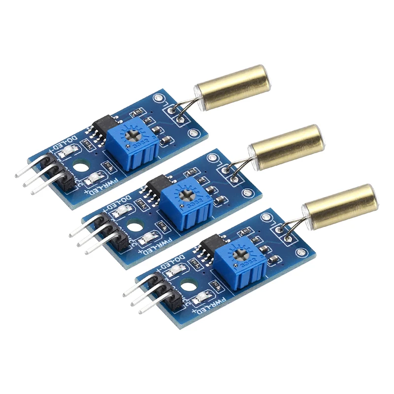 3 Pcs SW-520D Angle Sensor Module, 3.3-5V Metal Ball Switch Tilt Sensor