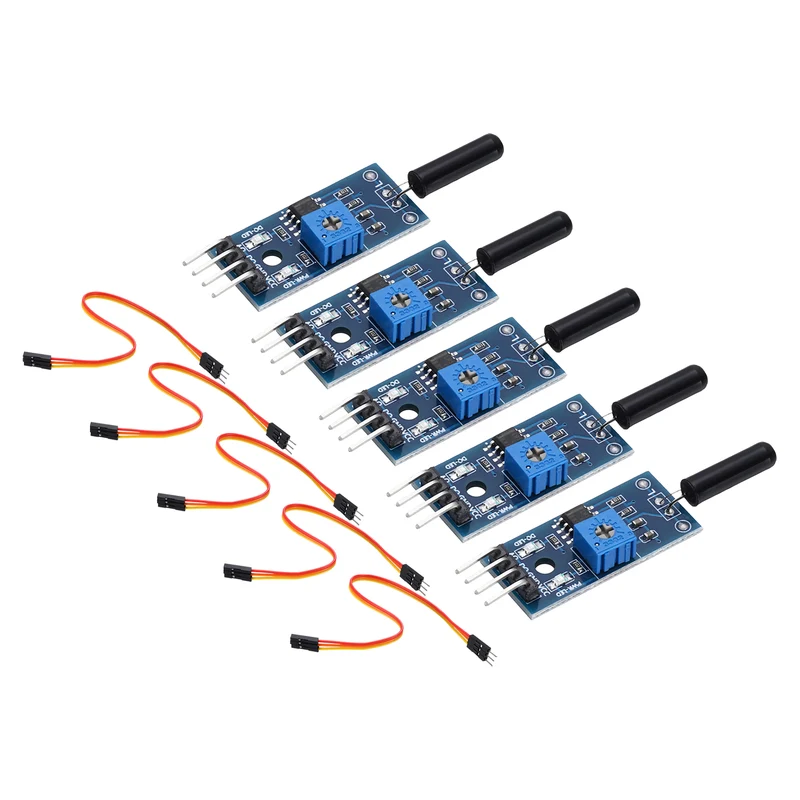 5Pcs SW-18010P Vibration Sensor Module with Jump Wire 3.3-5V High Sensitivity