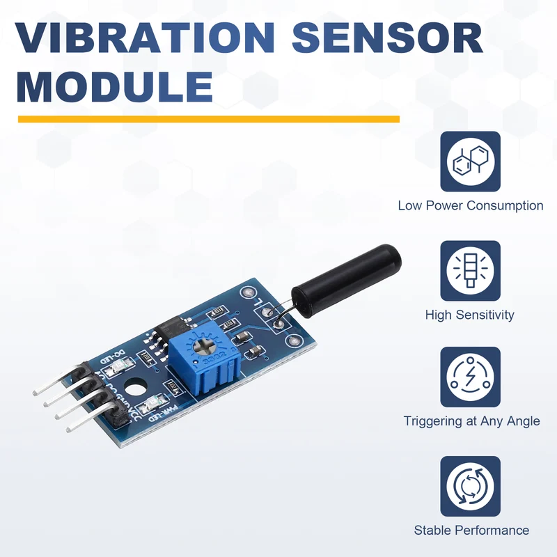 6Pcs SW-18010P Vibration Sensor Module 3.3-5V High Sensitivity Sensor Switch