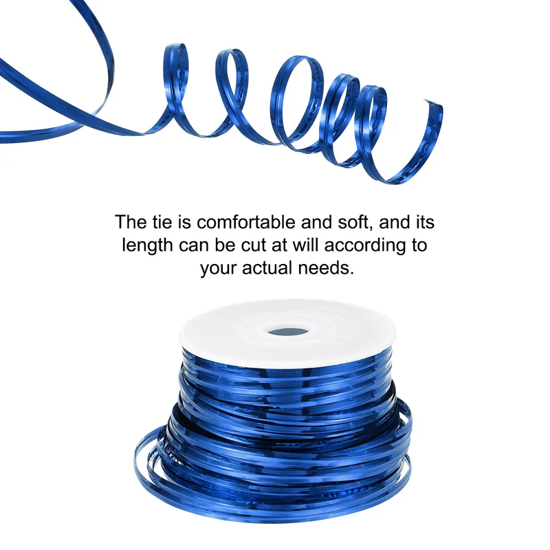 100 Yards Metallic Twist Ties for Bread Cake Candy Wedding Supplies, Blue