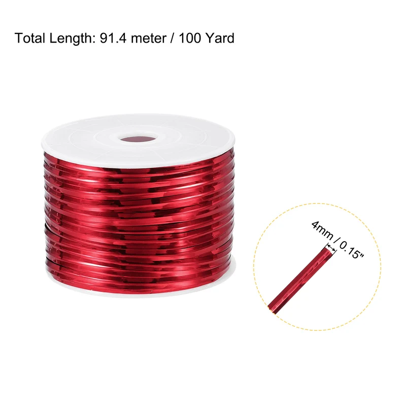 100 Yards Metallic Twist Ties for Bread Cake Candy Wedding Supplies, Red