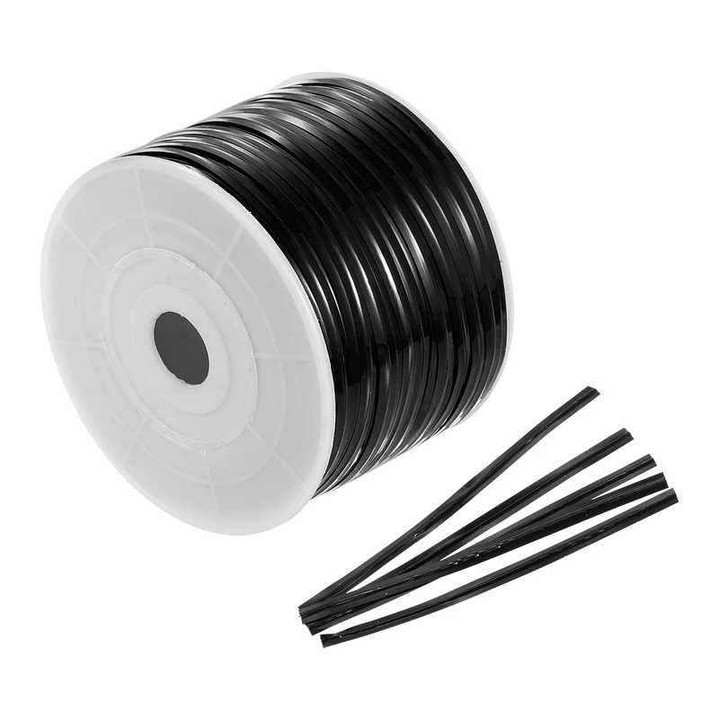 100 Yards Metallic Twist Ties for Bread Cake Candy Wedding Supplies, Black