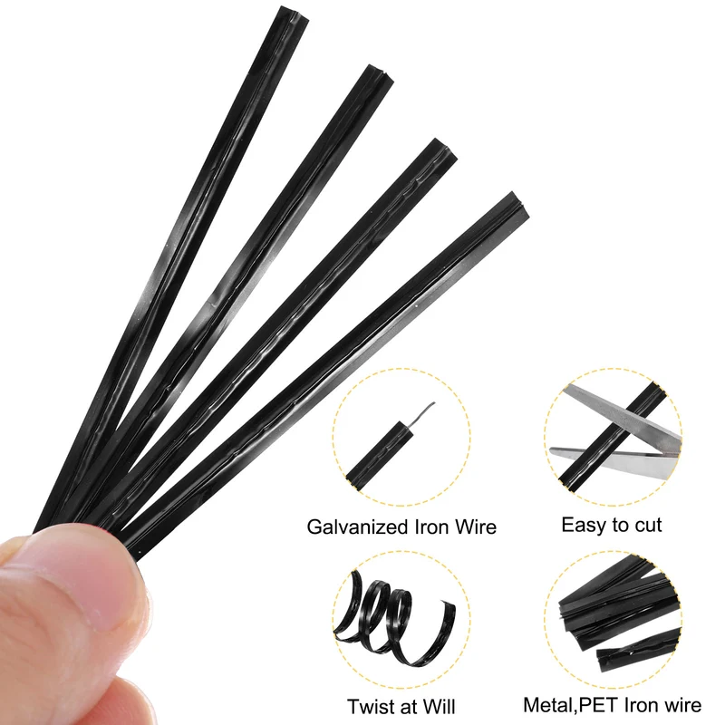 100 Yards Metallic Twist Ties for Bread Cake Candy Wedding Supplies, Black
