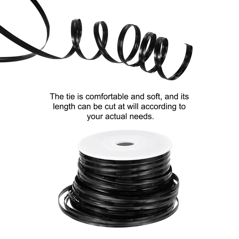 100 Yards Metallic Twist Ties for Bread Cake Candy Wedding Supplies, Black