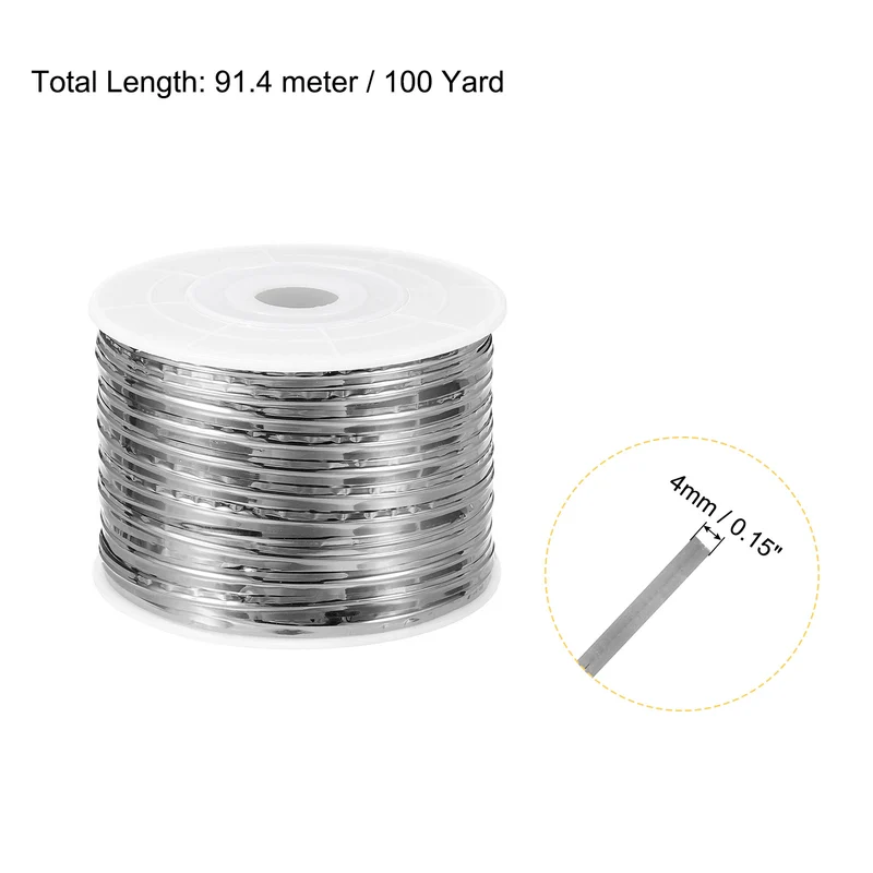 100 Yards Metallic Twist Ties for Bread Cake Candy Wedding Supplies, Silver