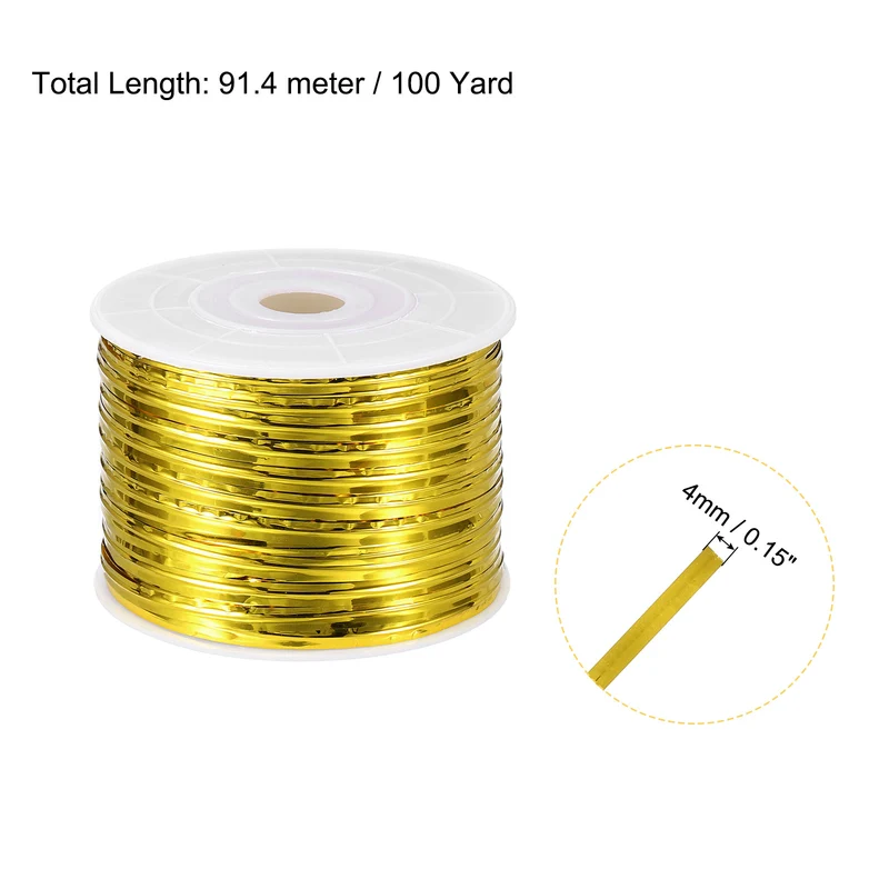 100 Yards Metallic Twist Ties for Bread Cake Candy Wedding Supplies, Gold