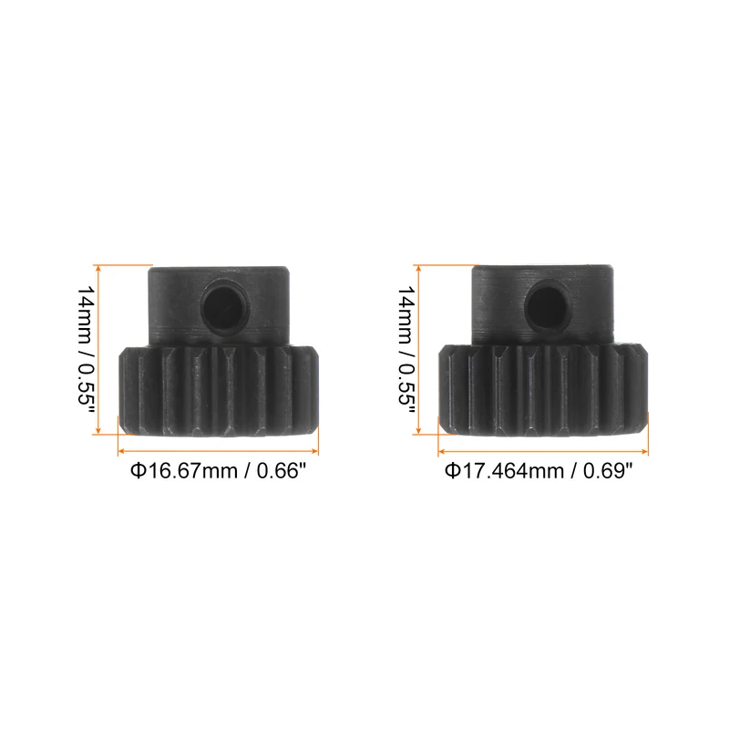 32P Hardened Pinion Motor Gear Set 19T 20T Fit 5mm RC Motor Shaft