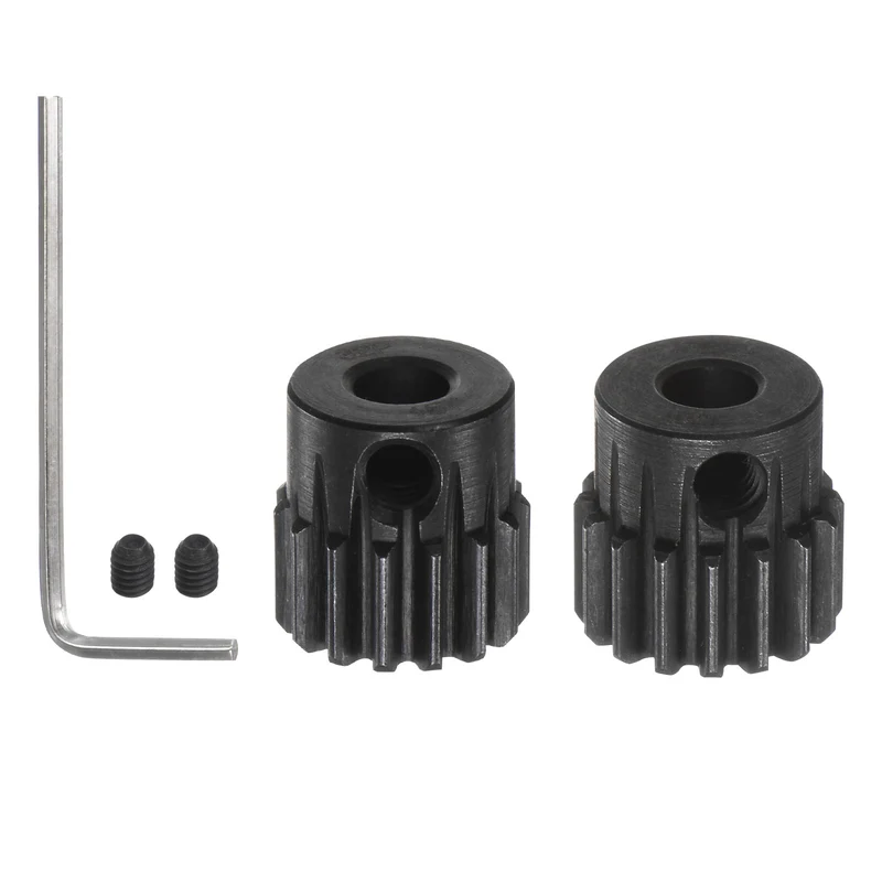 32P Hardened Pinion Motor Gear Set 5pcs 15T 16T Fit 5mm RC Motor Shaft 0.8 Metric Pitch 32 Pitch Gears for RC Car, with Hex Key