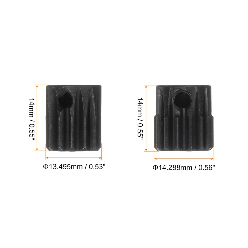 32P Hardened Pinion Motor Gear Set 5pcs 15T 16T Fit 5mm RC Motor Shaft 0.8 Metric Pitch 32 Pitch Gears for RC Car, with Hex Key