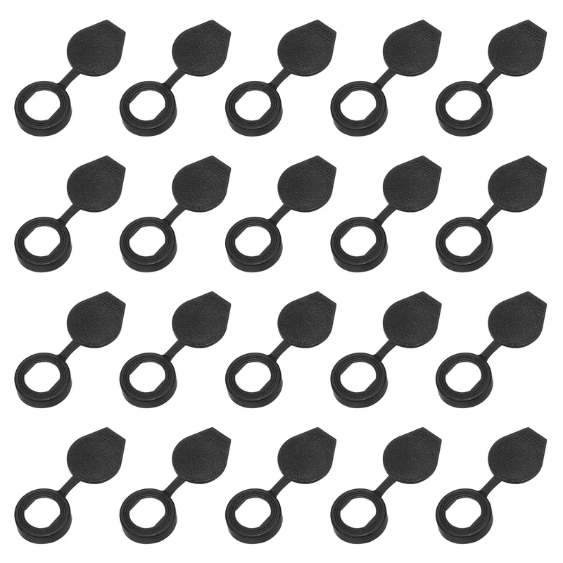 20Pcs Door Lock Dust Cover 16mm Panel Cam Lock Dust Cover Waterproof Black