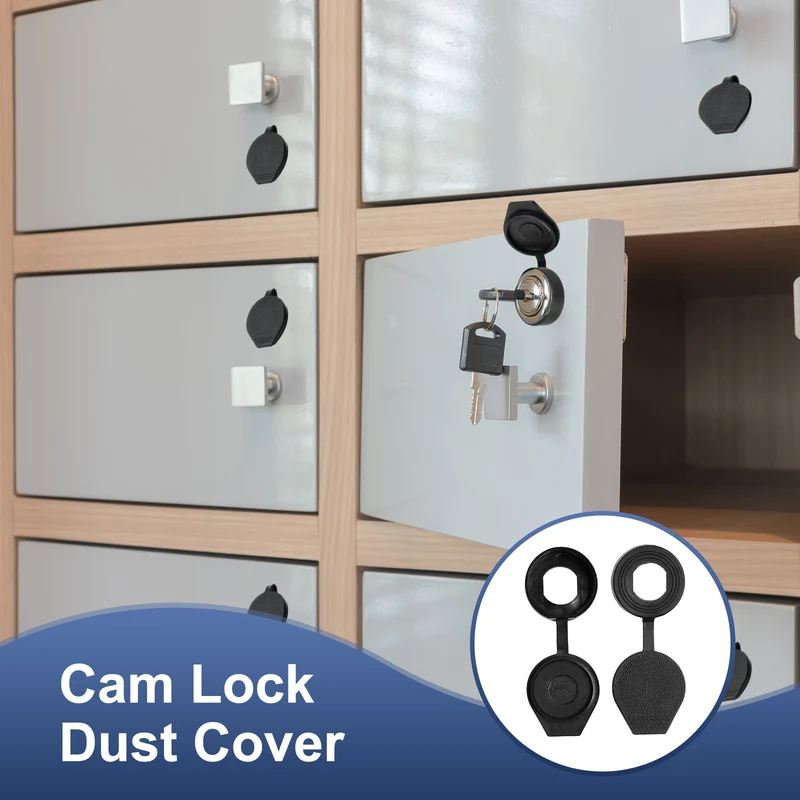 20Pcs Door Lock Dust Cover 16mm Panel Cam Lock Dust Cover Waterproof Black