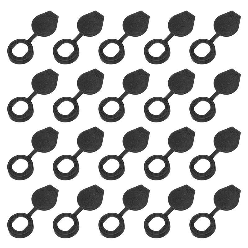 20Pcs Door Lock Dust Cover 21mm Panel Cam Lock Dust Cover Waterproof Black