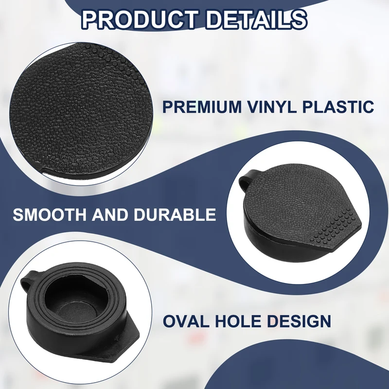 20Pcs Door Lock Dust Cover 21mm Panel Cam Lock Dust Cover Waterproof Black