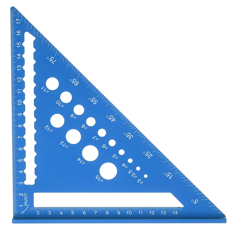 Metal Square 7" Carpenter Square Tool Aluminum Rafter Square, Blue