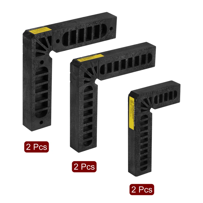 6pcs 90 Degree Positioning Squares 3"/4"/6" Right Angle Corner Clamps, Black