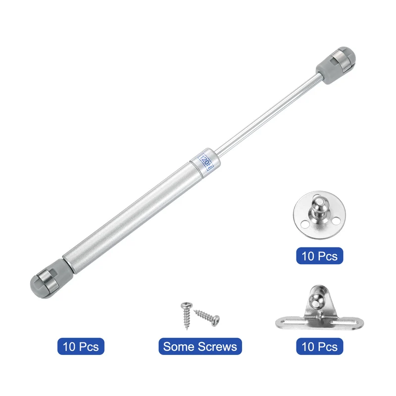 10 Inch 120N/26lb Gas Shock Strut Lift Support, (Silver, Set of 10)
