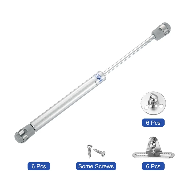 10 Inch 120N/26lb Gas Shock Strut Lift Support, (Silver, Set of 6)