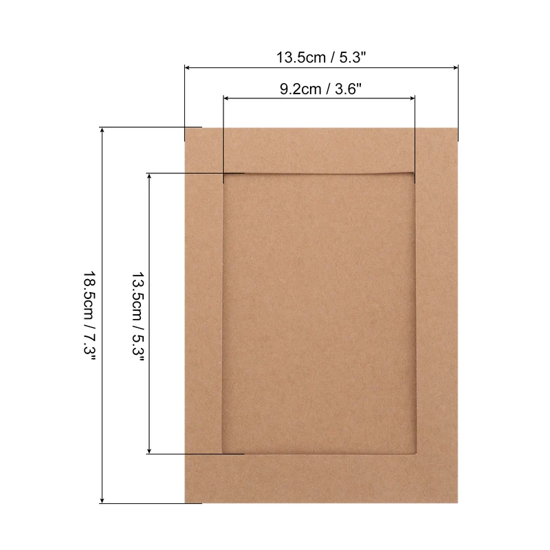 30PCS Paper Photo Frame, 7 x 5 Inch Cardboard Picture Frames with Clips & Strings DIY Photo Hanging Display for Home Office Decor, Brown