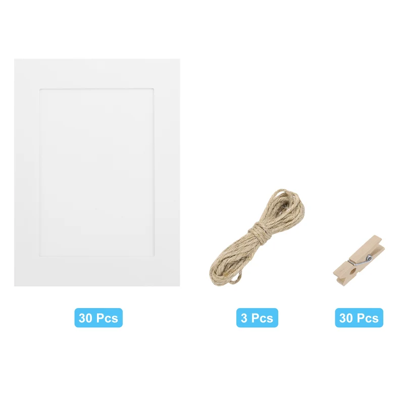 30PCS 7 x 5 Inch Paper Photo Frames, White