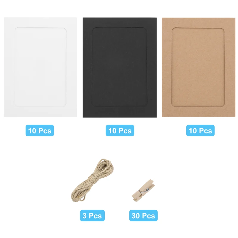 30PCS 5 x 4 Inch Paper Photo Frames, Black&White