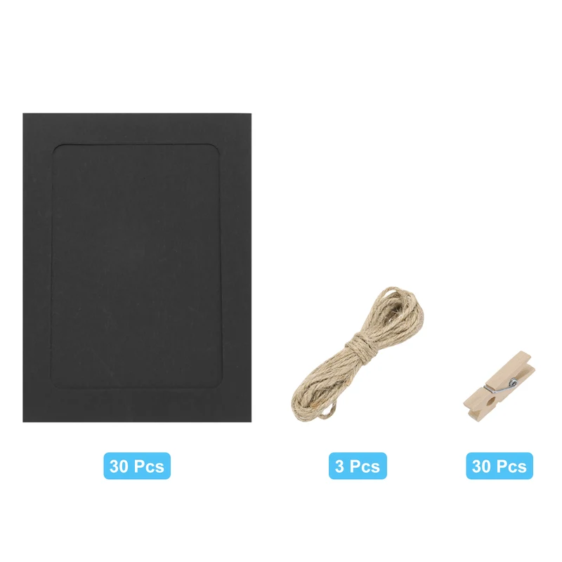 30PCS 5 x 4 Inch Paper Photo Frames, Black