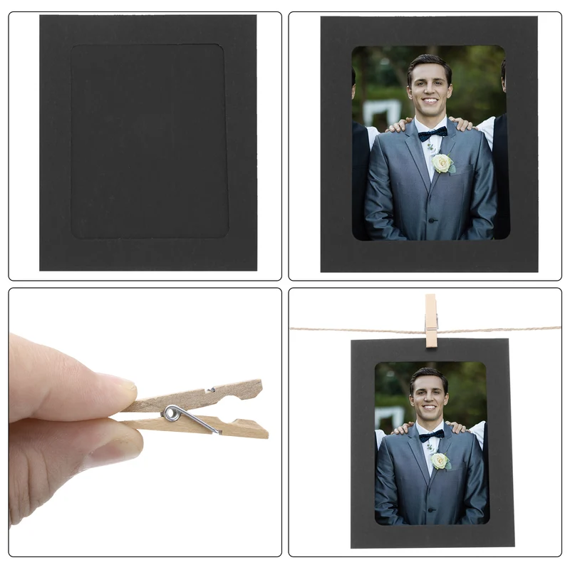 30PCS 5 x 4 Inch Paper Photo Frames, Black