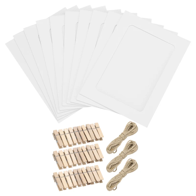 30PCS 5 x 4 Inch Paper Photo Frames, White