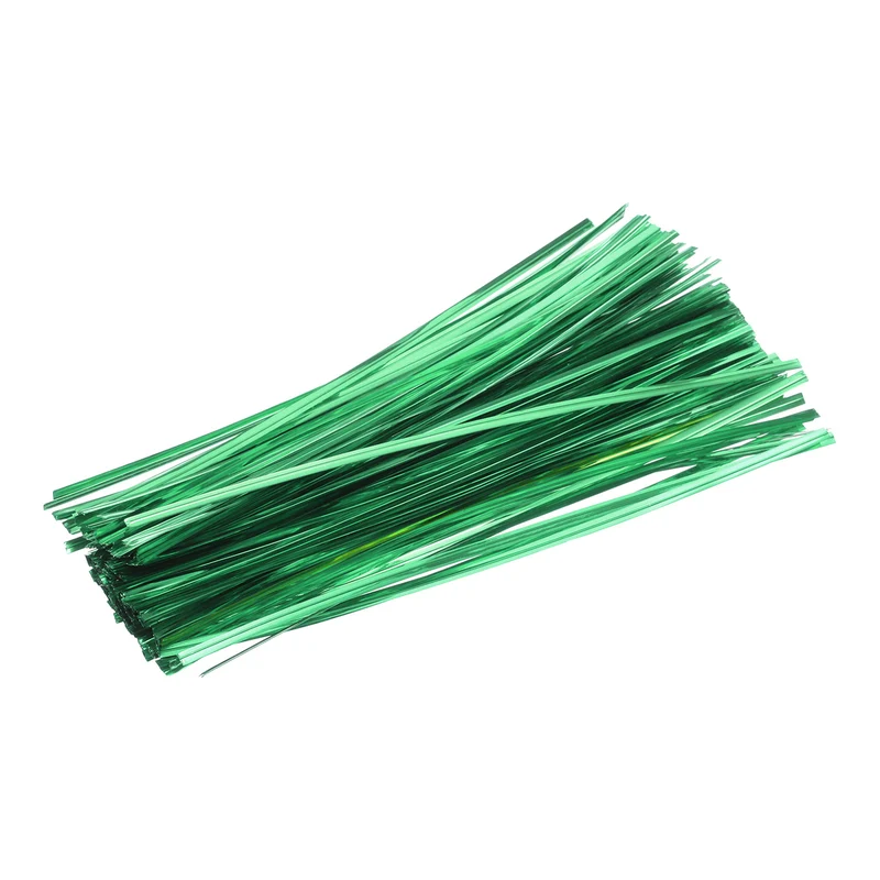 300 Pcs 8" Metal Twist Ties for Bread Candy Treat Bag, Green