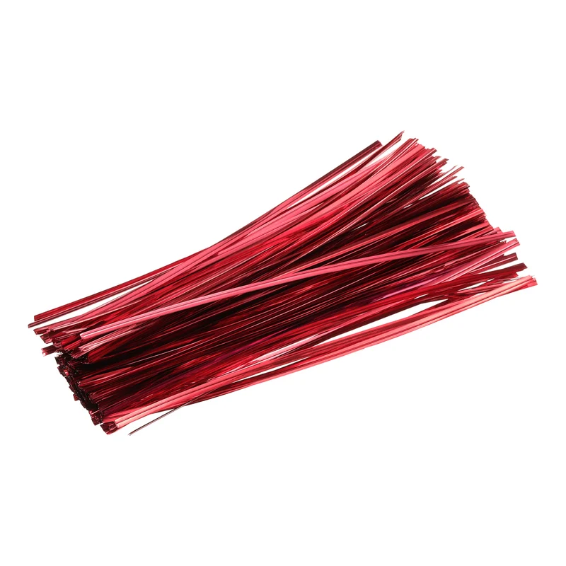 300 Pcs 8" Metal Twist Ties for Bread Candy Treat Bag, Red
