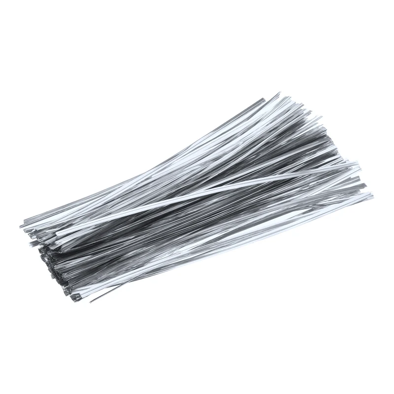 300 Pcs 8" Metal Twist Ties for Bread Candy Treat Bag, Silver