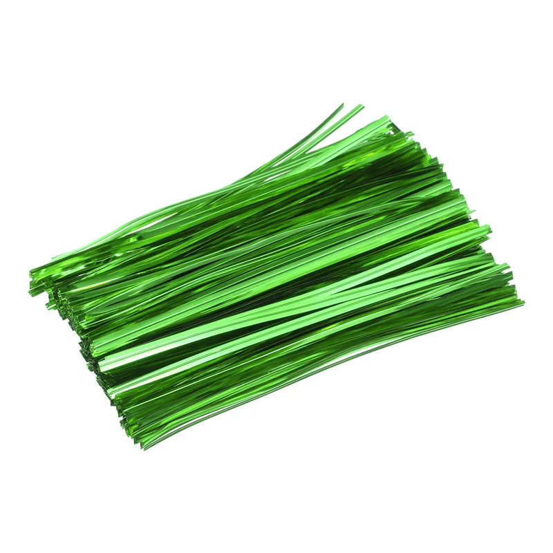 300 Pcs 6" Metal Twist Ties for Bread Candy Treat Bag, Green
