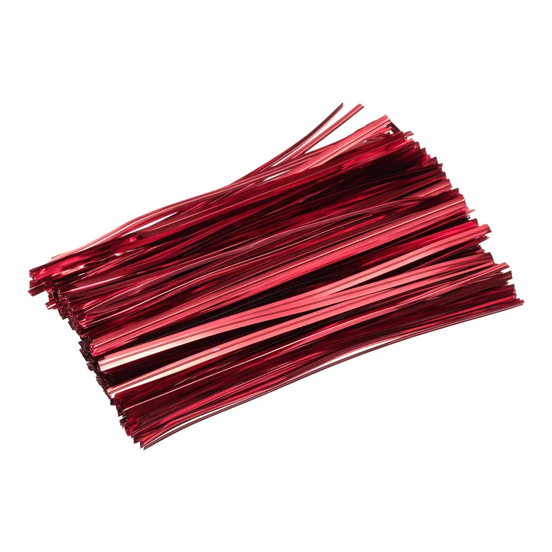 300 Pcs 6" Metal Twist Ties for Bread Candy Treat Bag, Red